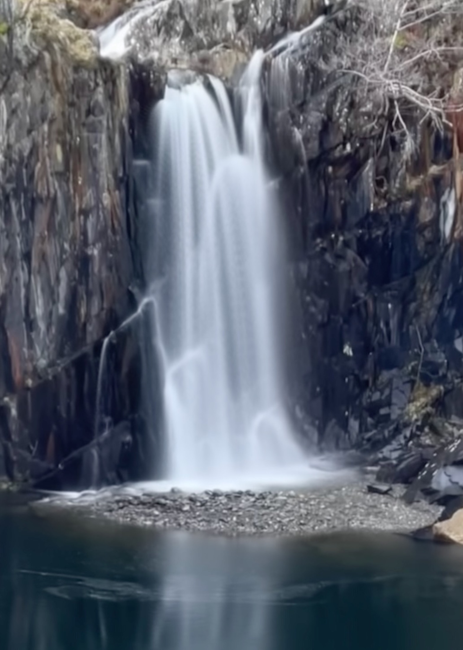 Waterfall on the walk from Fell Cottage towards the Old Man of Coniston